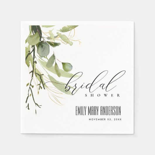 LEAFY GREEN GOLD FOLIAGE WATERVERF VRIJGEZELLENFEE SERVET (Voorkant)