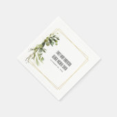 LEAFY GREEN GOLD FOLIAGE WREATH WATERVERF WEDDING SERVET (Hoek)