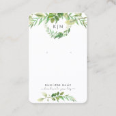 Leafy Green Monogram Earring Display Visitekaartje (Voorkant)
