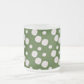 Leafy Green Roze Stippen Matglas Koffiemok (Center)