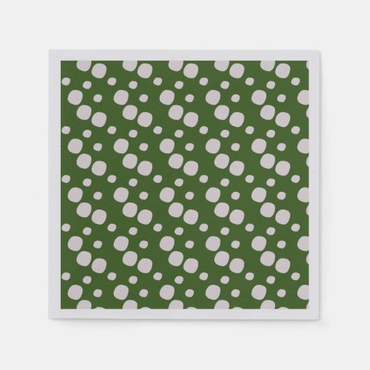 Leafy Green Roze Stippen Servet (Voorkant)