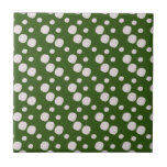 Leafy Green Roze Stippen Tegeltje<br><div class="desc">Stippen op het groene looppatroon</div>