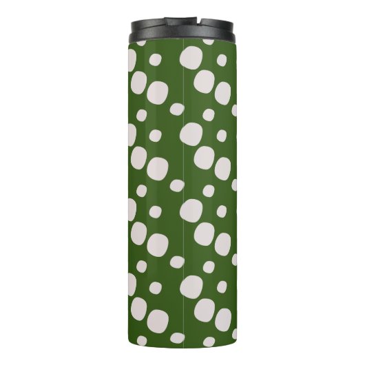 Leafy Green Roze Stippen Thermosbeker (Achterkant)