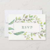 Leafy Green | Trendy Waterverf Lijst Wedding RSVP (Voorkant)