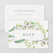 Leafy Green | Trendy Waterverf Lijst Wedding RSVP (Voorkant / Achterkant)