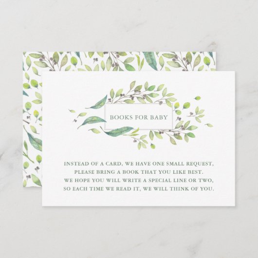 Leafy Green | Verzoek om Waterverf Book Informatiekaartje (Voorkant / Achterkant)