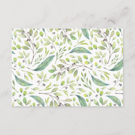 Leafy Green | Waterverf luierspoel Informatiekaartje (Achterkant)