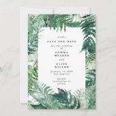 Leafy Greenery Modern Waterverf Foto Save The Date (Voorkant)