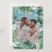 Leafy Greenery Modern Waterverf Foto Save The Date (Achterkant)