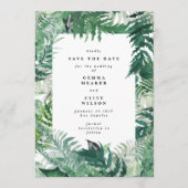 Leafy Greenery Modern Waterverf Foto Save The Date (Voorkant)