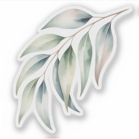 Leafy Greens Watercolor Sticker (Voorkant)