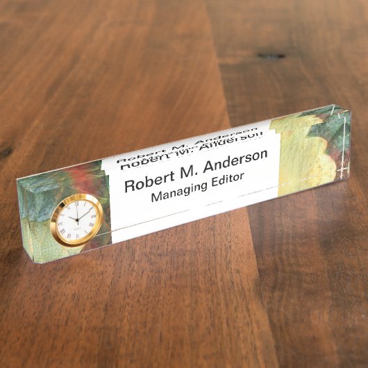 Leafy Grunge Autumn Natuur Textures Naambordje (Zijkant)