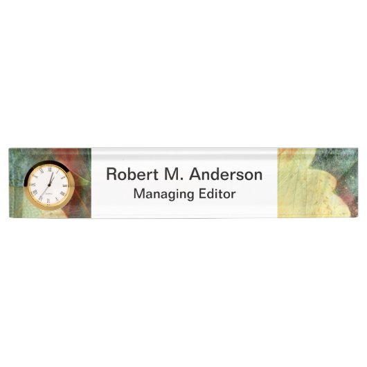 Leafy Grunge Autumn Natuur Textures Naambordje (Voorkant)