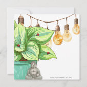 Leafy Hosta Plant met lieveheersbeestjes en Boeddh Kaart (Achterkant)