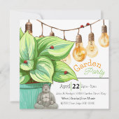 Leafy Hosta Plant met lieveheersbeestjes en Boeddh Kaart (Voorkant)