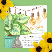 Leafy Hosta Plant met lieveheersbeestjes en Boeddh Kaart