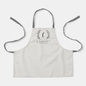 Leafy Initiaal bewerkbare kleur aangepaste Kind Sc Schort (Voorkant)