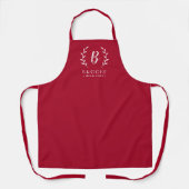 Leafy Initiaal Editable Color Personalized Apron Schort (Voorkant)