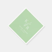 Leafy Initialen Wedding Verloving Vrijgezellenfees Servet (Hoek)