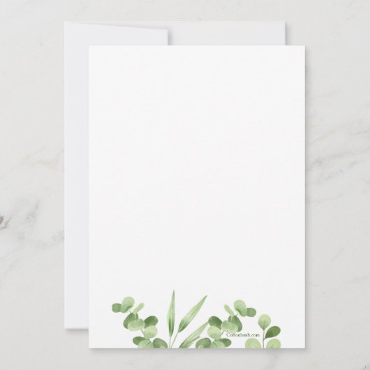 Leafy Jade religieuze uitnodigingen (Achterkant)