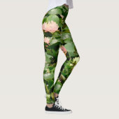 Leafy lacy roze, geel en groen lotus blossom leggings (Rechts)
