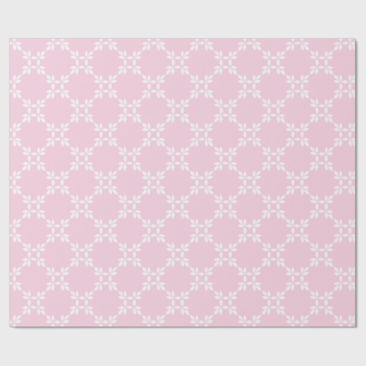 Leafy Lattice in Pink Cadeaupapier (Vlak)