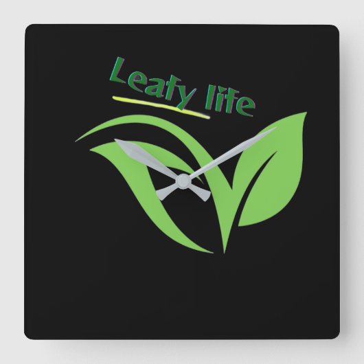 Leafy life vierkante klok (Voorkant)