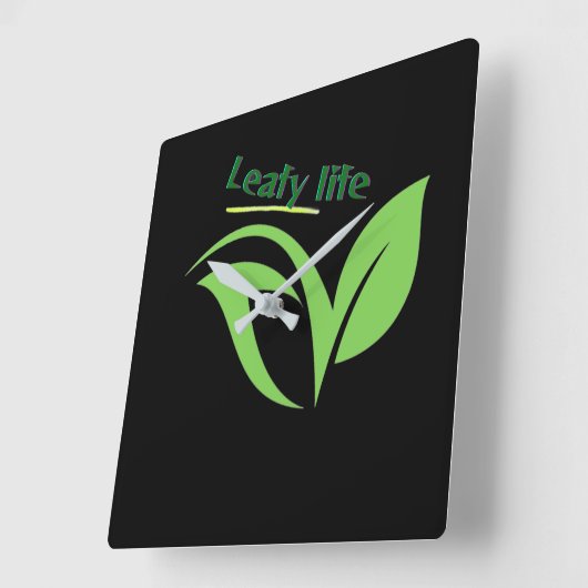 Leafy life vierkante klok (Hoek)