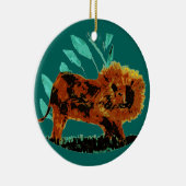 Leafy Lion Wild Animal Keramisch Ornament (Rechts)