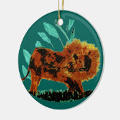 Leafy Lion Wild Animal Keramisch Ornament (Links)