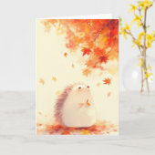 Leafy Little Hedgehog Kaart (Gele Bloem)