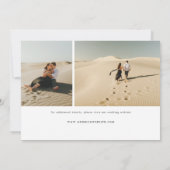 Leafy Minimal Moderne Calligrafie Foto met 2 knopp Save The Date (Achterkant)