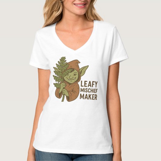 Leafy Mischief Maker - Schattigee Goblin Forest Cr T-shirt (Voorkant)