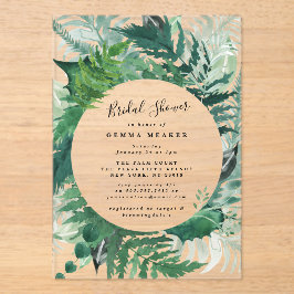 Leafy Modern Waterverf Acryl Vrijgezellenfeest Uitnodigingen