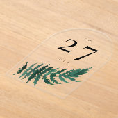 Leafy Moderne Waterverf Acryl Boog Tabel Nummer Acryl Uitnodigingen (Laagn)