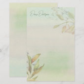 Leafy Ombre Persoonlijke schrijfbenodigdheden Briefpapier (Voorkant / Achterkant)