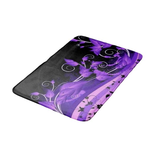Leafy Paars Vines Bath Mat (Gekanteld)