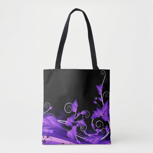Leafy Paars Vines Canvas tas (Voorkant)