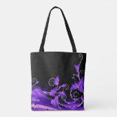 Leafy Paars Vines Canvas tas (Achterkant)