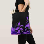 Leafy Paars Vines Canvas tas (Dichtbij)