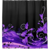 Leafy Paars Vines Showgordijn Douchegordijn (Voorkant)