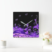 Leafy Paars Vines Wall klok (Huis)