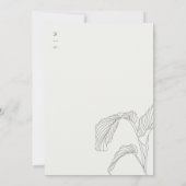 Leafy Palm Black White Rehearsal Dinner Invite Bedankkaart (Achterkant)