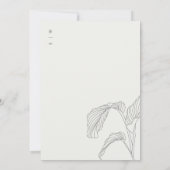 Leafy Palm Sketch Black White Baby shower Invite Bedankkaart (Achterkant)