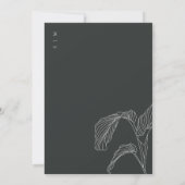 Leafy Palm Sketch Black White Verloving Invite Bedankkaart (Achterkant)