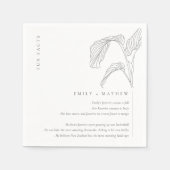 Leafy Palm Sketch Black White Weddenschap Facts Servet (Voorkant)