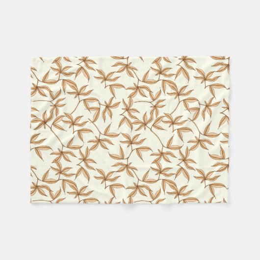 Leafy Pattern Fleece Deken (Voorkant (Horizontaal))