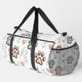 Leafy Paw Print Pet Travel Monogram Personalize Plunjezak (Rechterhoek)
