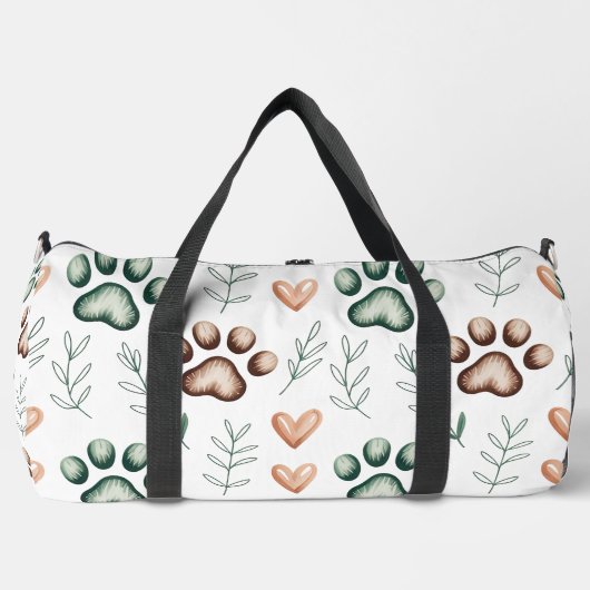 Leafy Paw Print Pet Travel  Plunjezak (Voorkant)