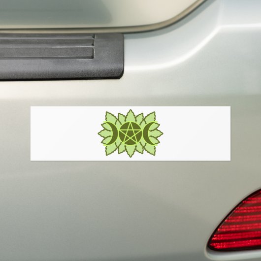 Leafy Pentagram Bumpersticker (Op auto)
